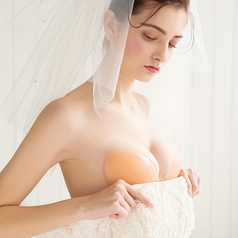 Plunge Bra Push Up - แผ่นซิลิโคนเสริมหน้าอกสำหรับผู้หญิง บราซิลิโคนแบบซ่อนเร้น เซ็กซี่ หนาขึ้น ยกกระชับหน้าอก บราไร้สาย