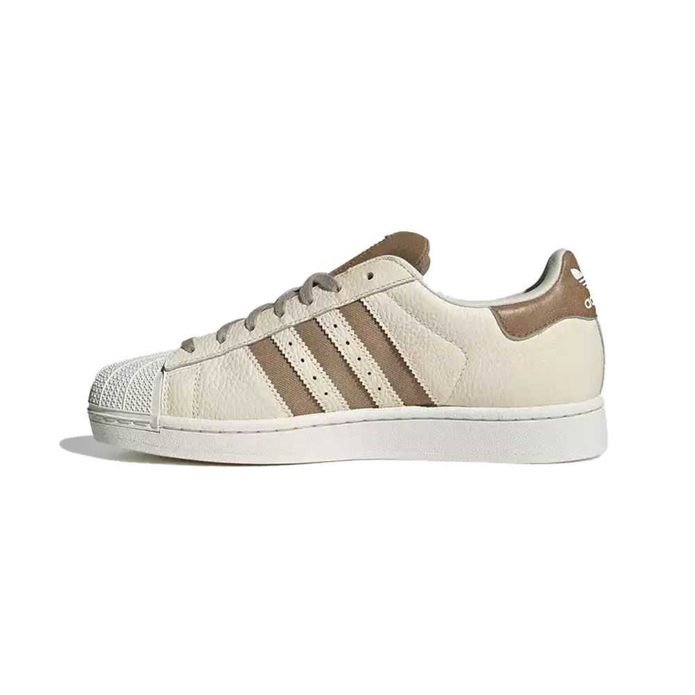 Adidas Shoes Superstar - อาดิดาส ออริจินัลส์ ซูเปอร์สตาร์ 2 คลาสสิกรองเท้าสเก็ตโลว์ท็อปที่ทนทานและสะดวกสบายสำหรับทุกเพศสีขาว/สีน้ำตาล JR6988