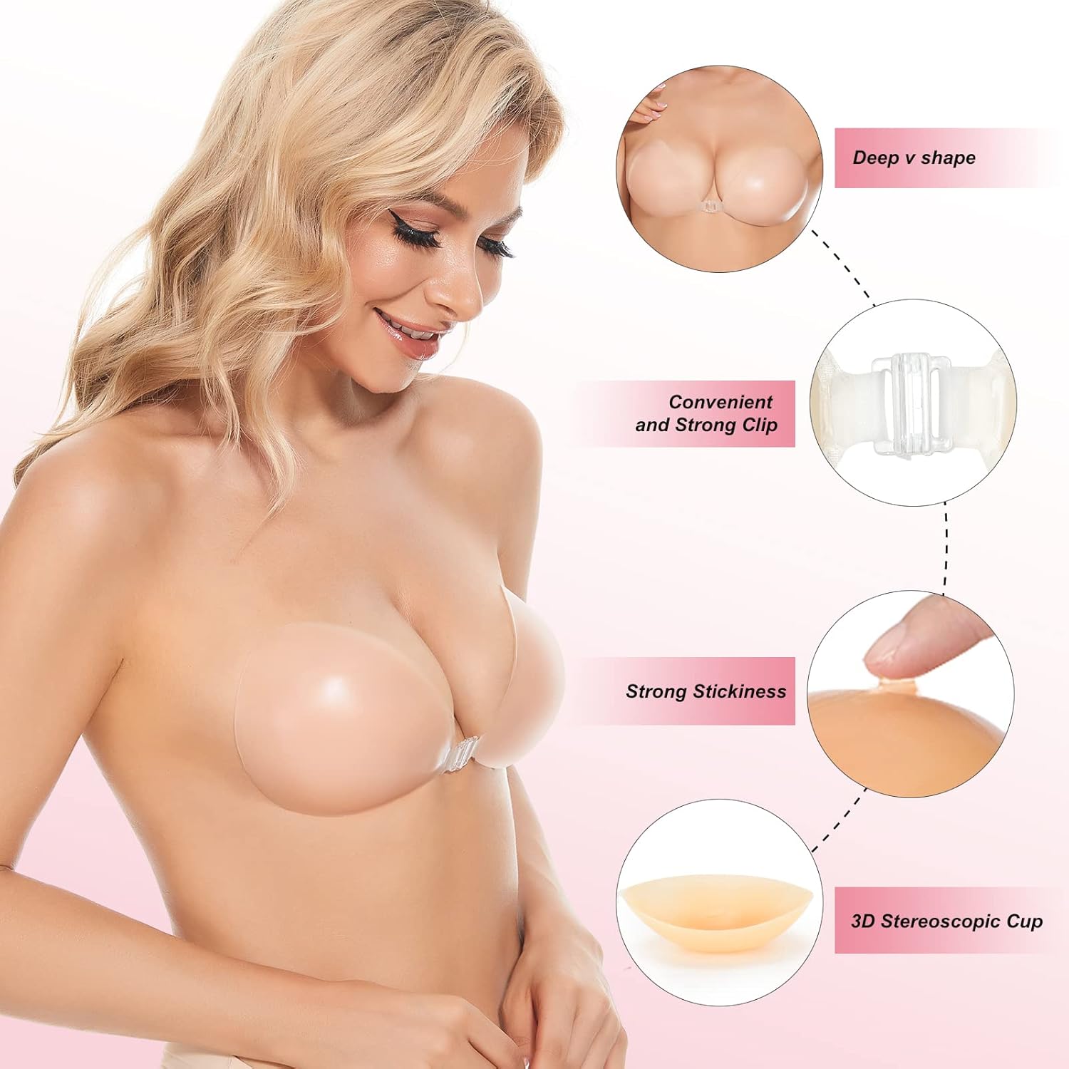 บราแบบแปะ บราซิลิโคนไร้สาย บรา - Strapless Bra Adhesive บทวิจารณ์และราคา