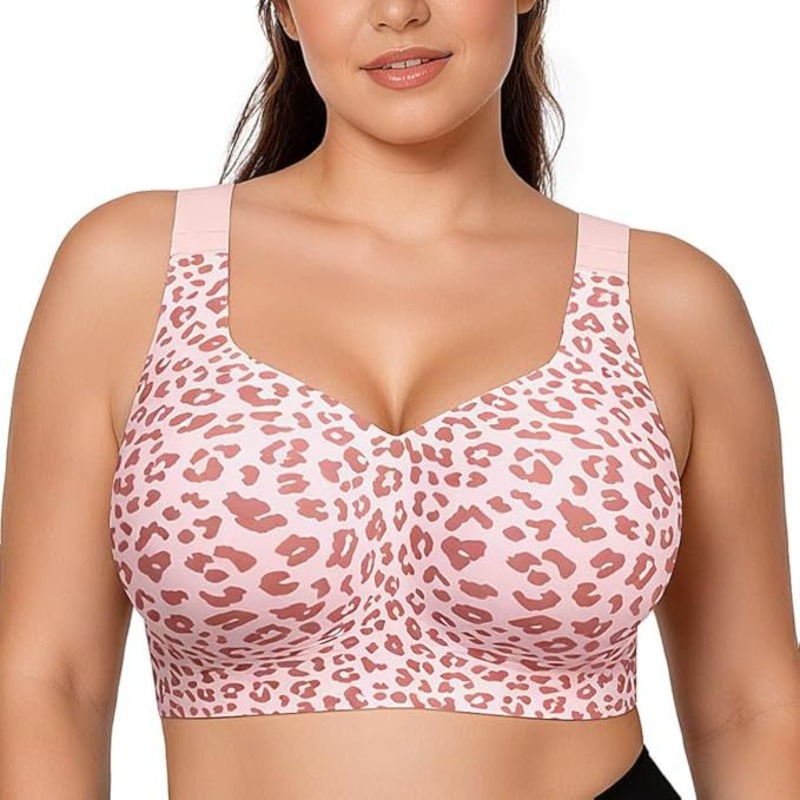 บราเล็ปท์ลายเสือดาว ไม่มีโครง  - Minimizer Bra Women บทวิจารณ์และราคา