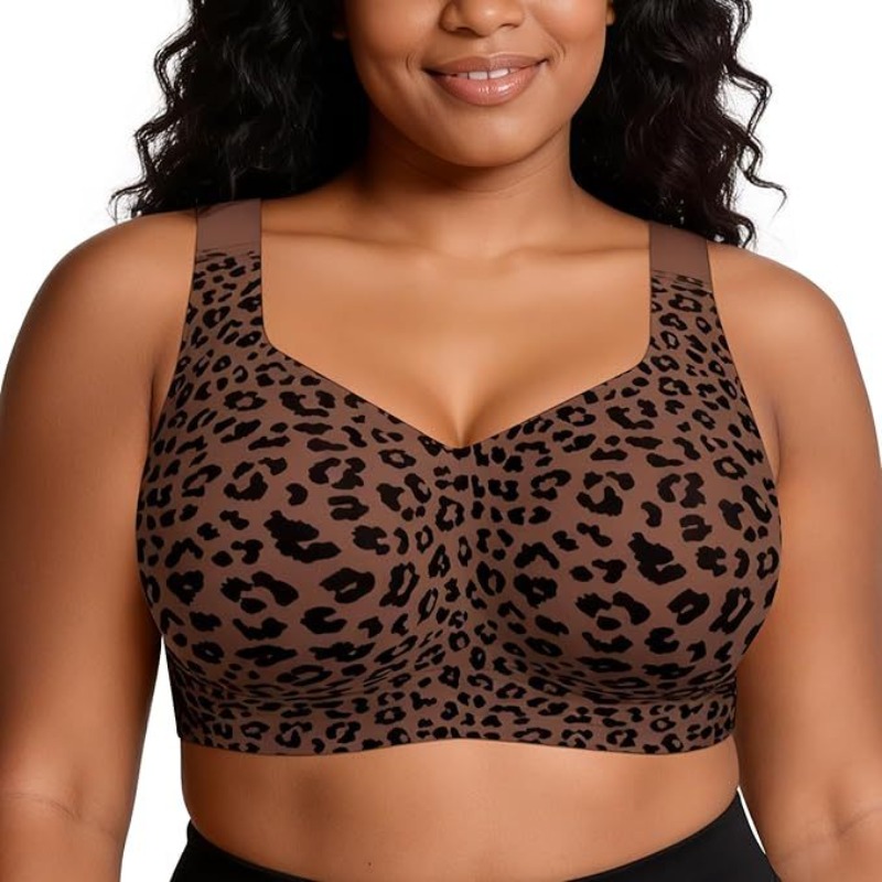 บราเล็ปท์ลายเสือดาว ไม่มีโครง  - Minimizer Bra Women บทวิจารณ์และราคา