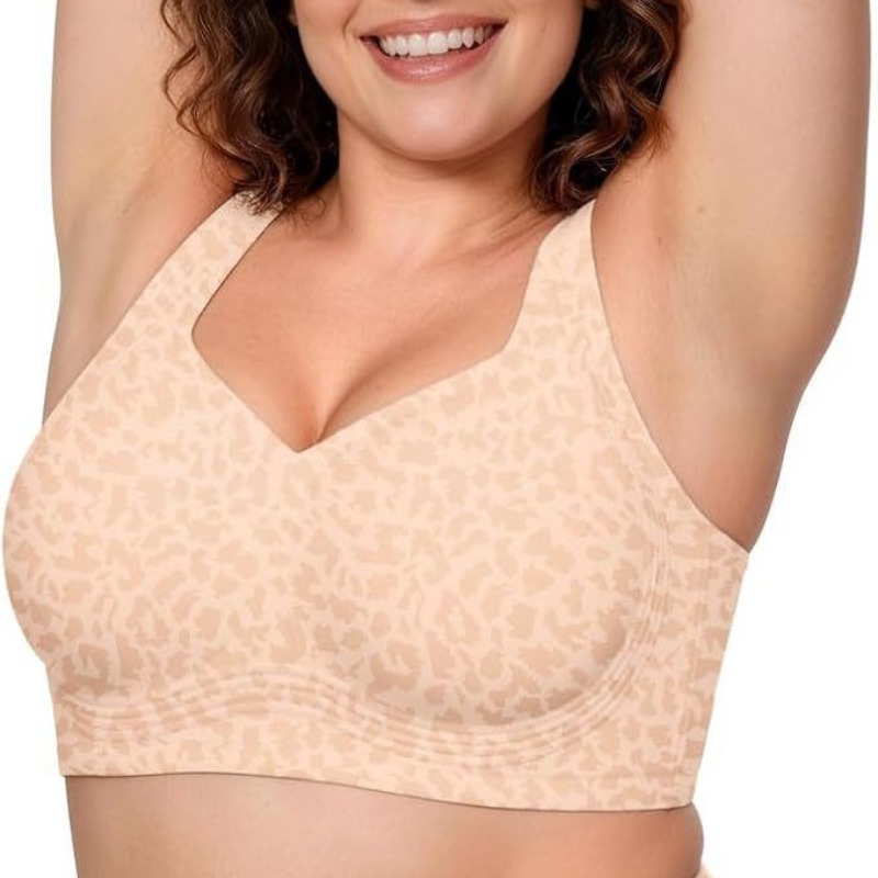 บราเล็ปท์ลายเสือดาว ไม่มีโครง  - Minimizer Bra Women บทวิจารณ์และราคา
