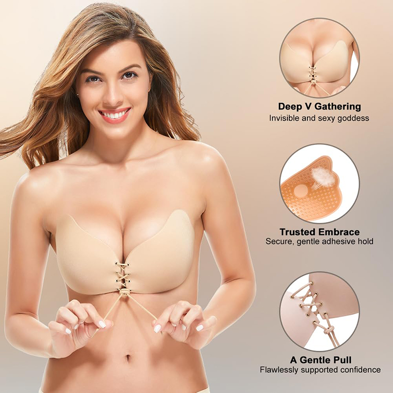 1/2คู่ผู้หญิงฤดูร้อนBackless B - Minimizer Bra Women บทวิจารณ์และราคา