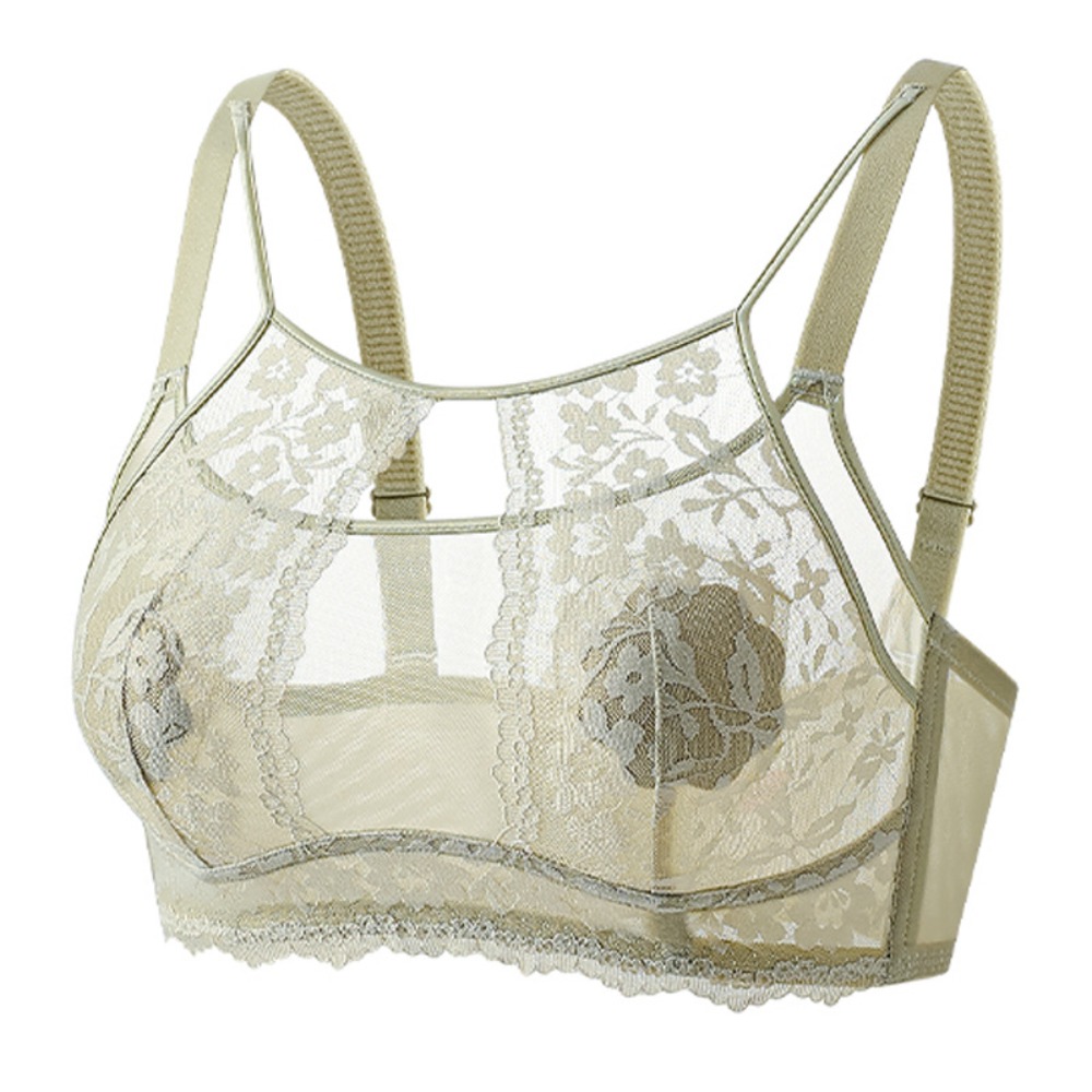 บราลูกไม้แบบไร้โครง ดีไซน์ดอกไ - Sheer Mesh Bra บทวิจารณ์และราคา